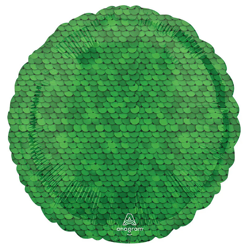 18" Forest Green Sequins Foil Balloon