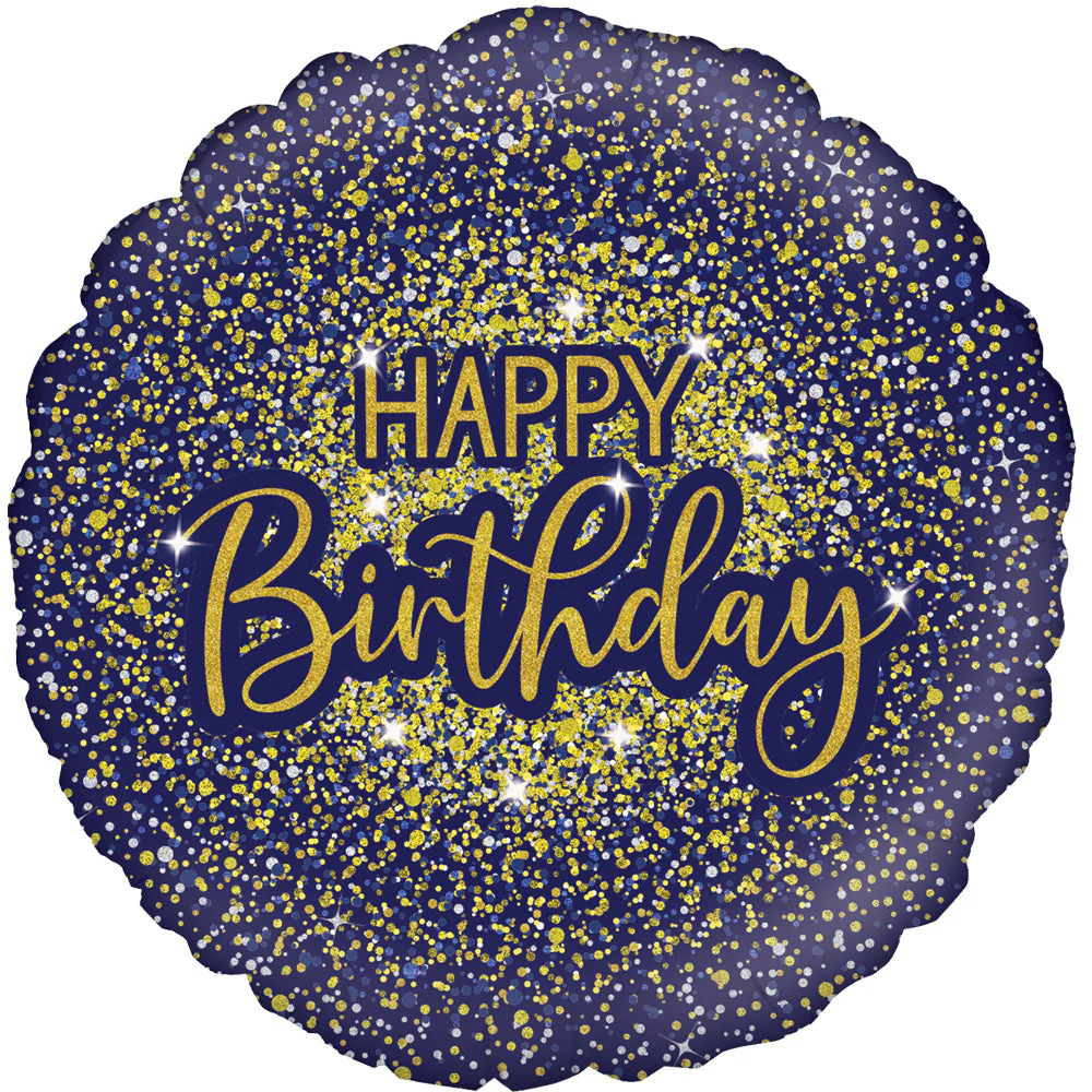 18" Glamorous Glitter Birthday Oaktree Foil Balloon