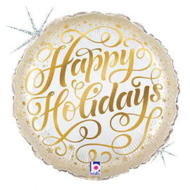 18" Glistening Happy Holidays Foil Balloon