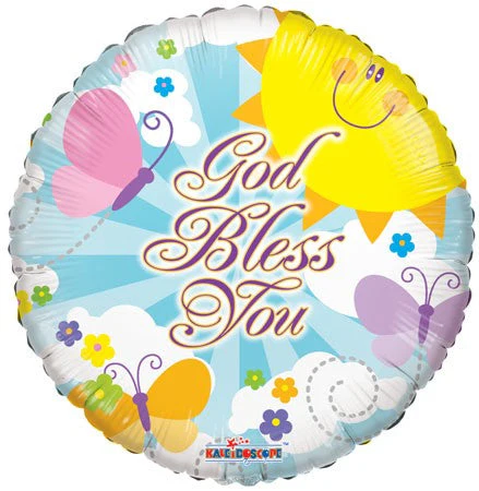 18" God Bless You Butterflies Balloon