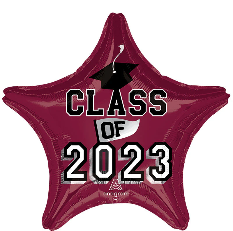 18" Graduation - Class of 2023 - Berry Foil Balloon