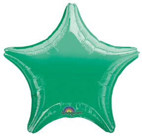 18" Green Star Packaged Balloon