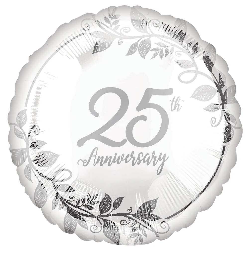 18" Happy 25th Anniversary Foil Balloon