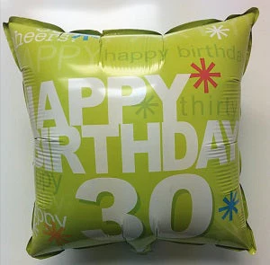 18" Happy 30th Birthday Foil Balloon