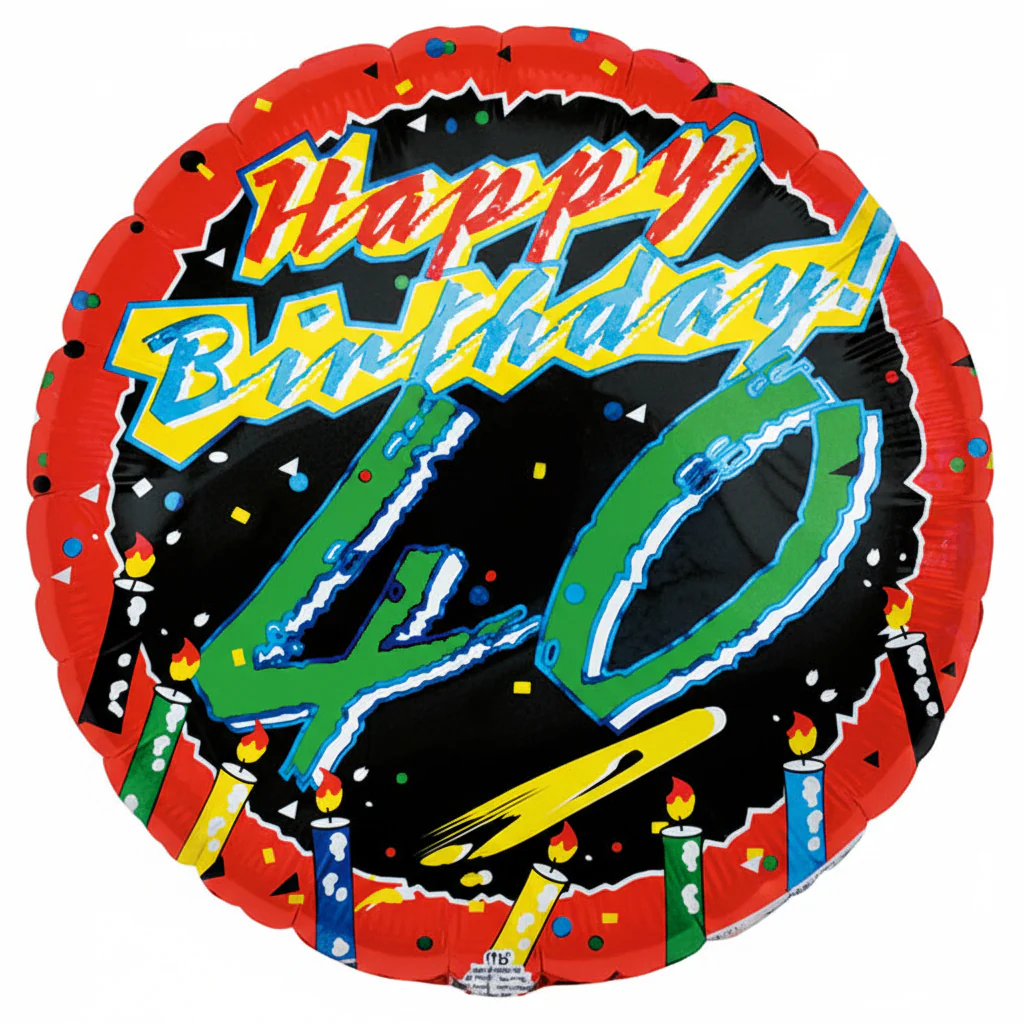18" Happy 40th Birthday Foil Balloon