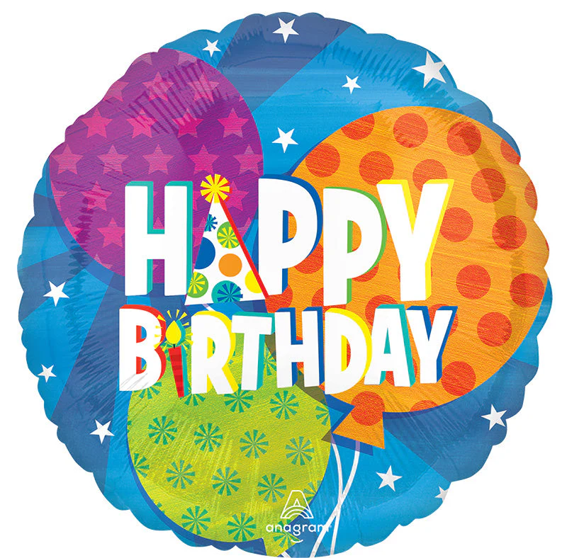 18" Happy Birthday Balloons Foil Balloon