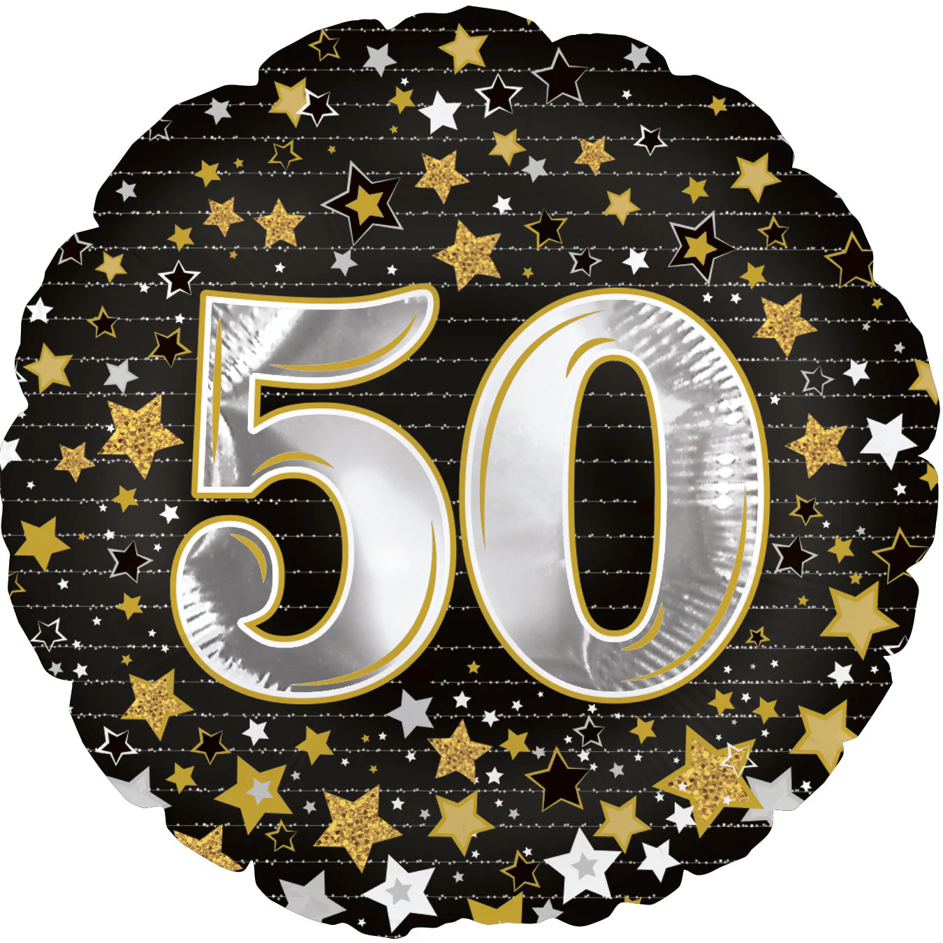 18" Happy Birthday Gold Number 50 Balloon