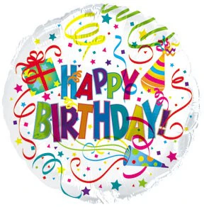 18" Happy Birthday Party Hat & Horn Balloon