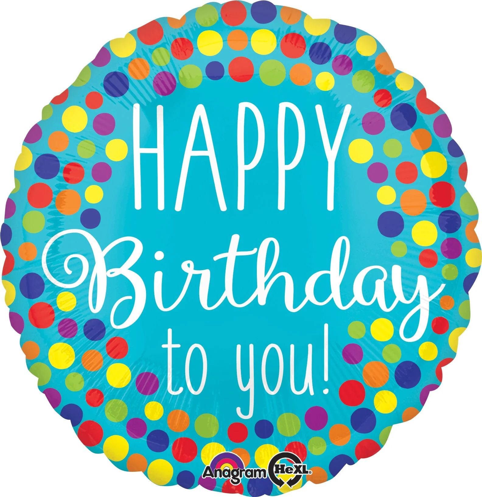 18" Happy Birthday to You Dots Balloon