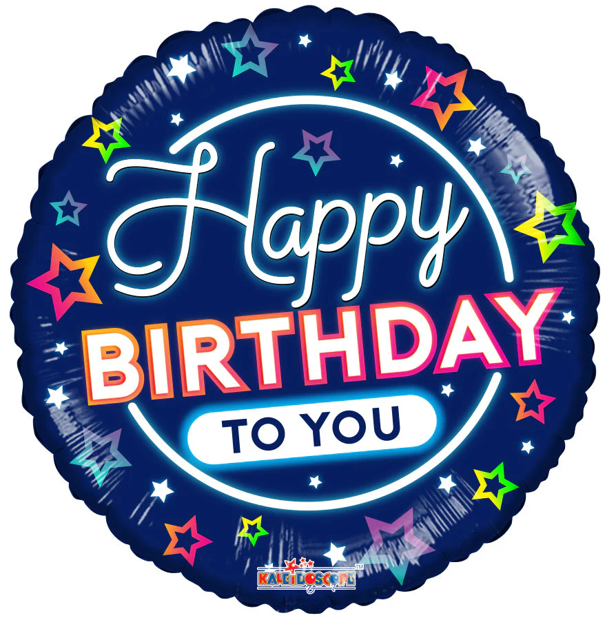 18" Happy Birthday To You Glow Gellibean Balloons