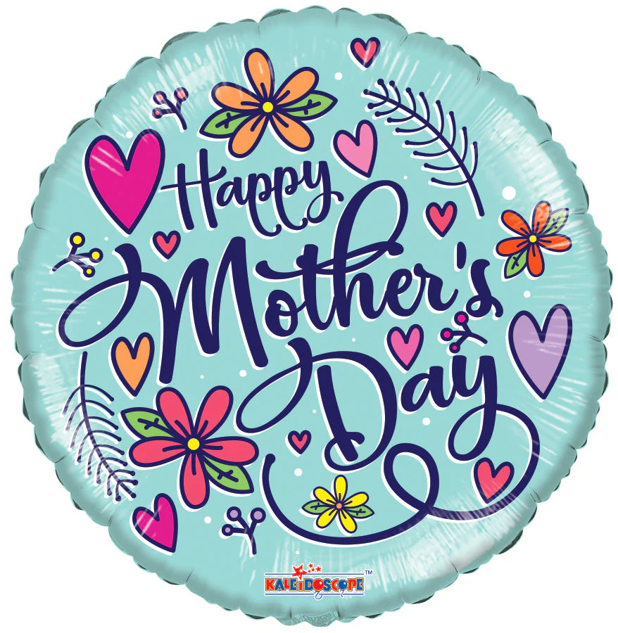 18" Happy Mother's Day Hearts Foil Balloon