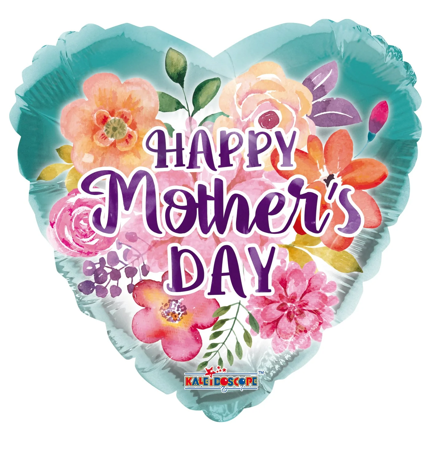 18" Happy Mother's Day Watercolored Flowers Foil Balloon