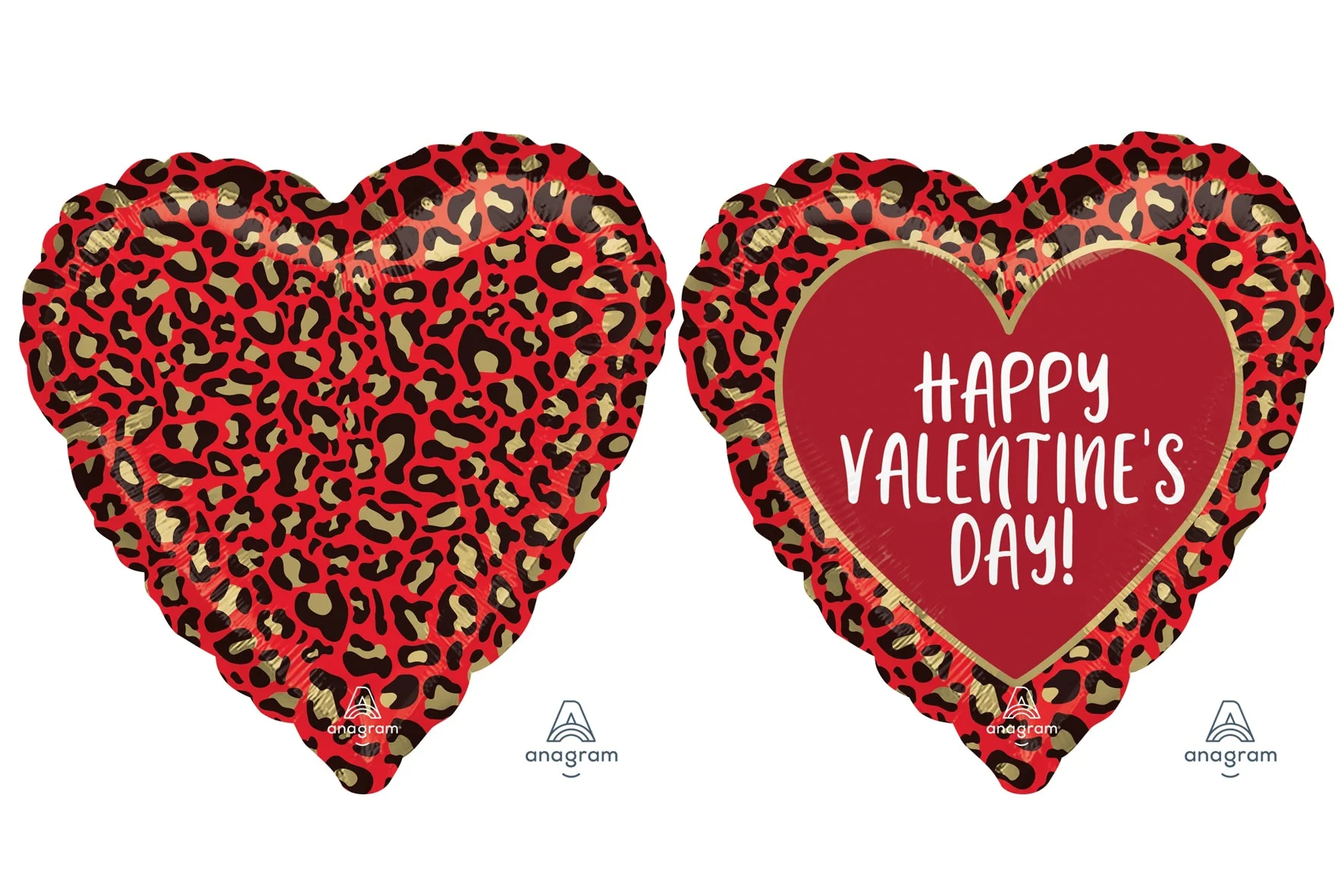 18" Happy Valentine's Day Animal Print Foil Balloon
