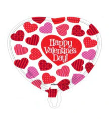 18" Happy Valentine's Day Many Heart Foil Balloon