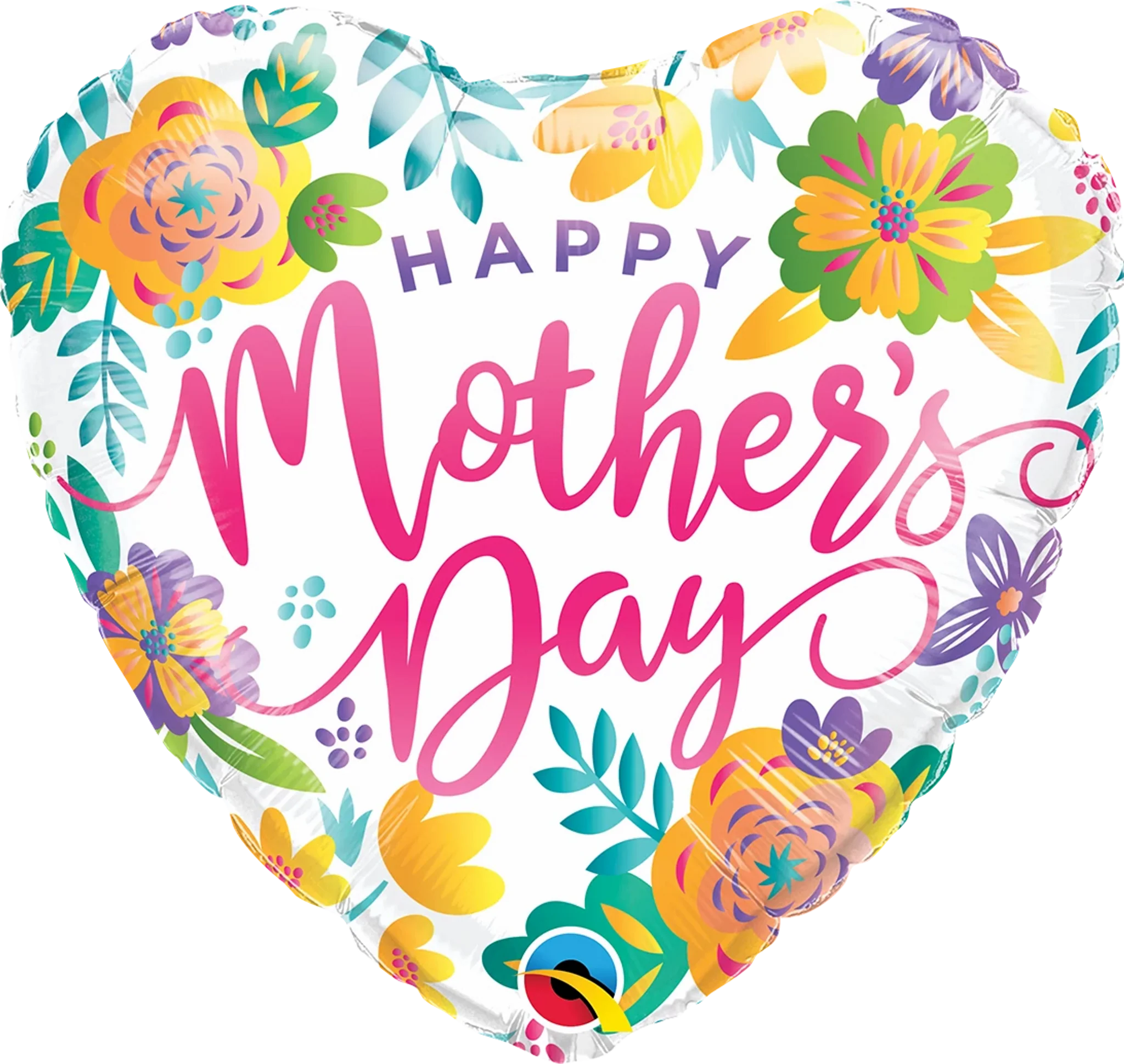 18" Heart Mother's Day Spring Floral Foil Balloon