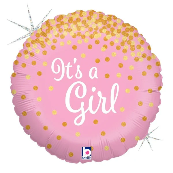 18" Holographic Balloon Glittering Baby Girl Balloon
