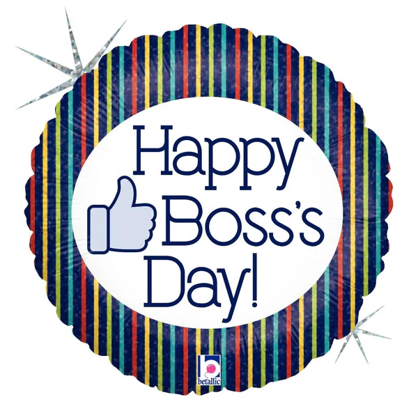 18" Holographic Balloon Thumbs Up Boss's Day