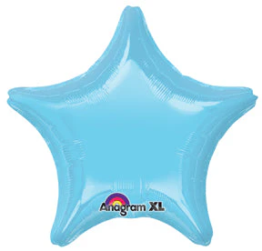 18" Iridescent Pearl Lite Blue Decorator Star Anagram Brand Balloon