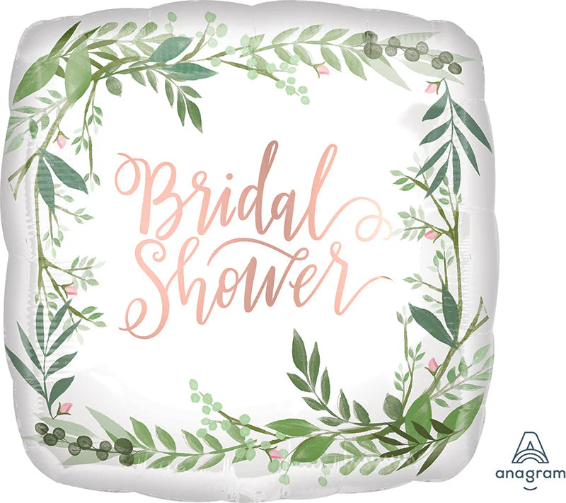 18" Love & Leaves Bridal Shower Foil Balloon