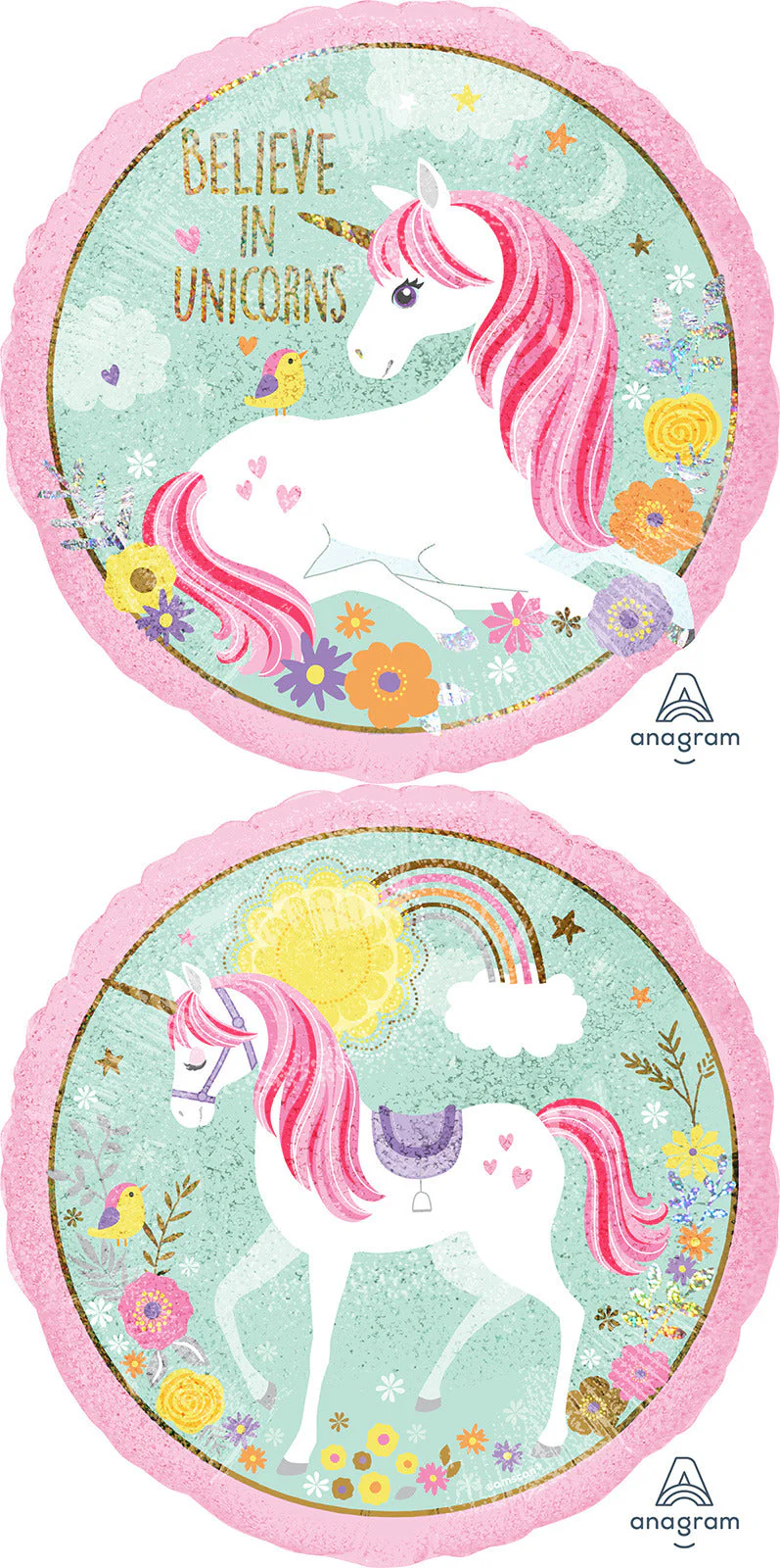 18" Magical Unicorn Holographic Foil Balloon