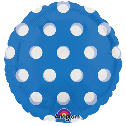 18" Magicolor Dots Blue Balloon