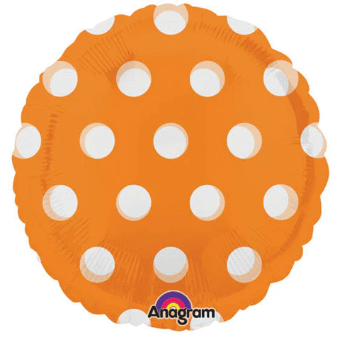 18" Magicolor Dots Orange Balloon