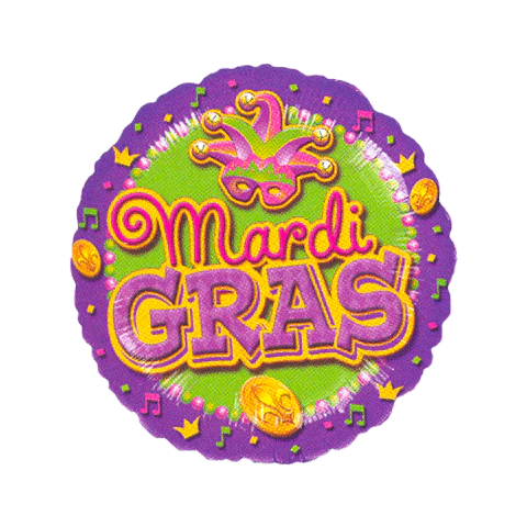 18" Mardi Gras Balloon Packaged