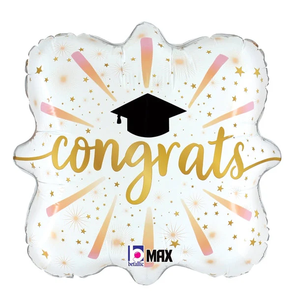 18" MAX Float Packaged Congrats Grad Fireworks Foil Balloon