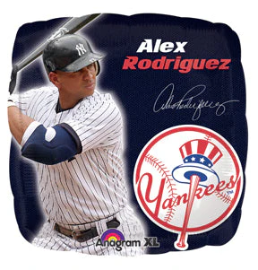 18" MLB Baseball NY (New YorK) Yankees Alex Rodriguez Lic. Mylar Balloon