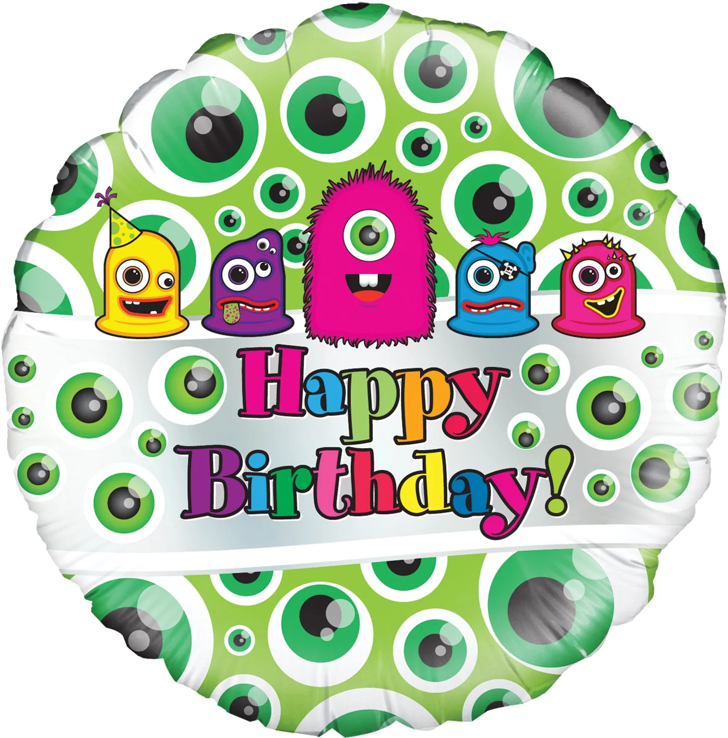 18" Monsters Birthday Oaktree Foil Balloon
