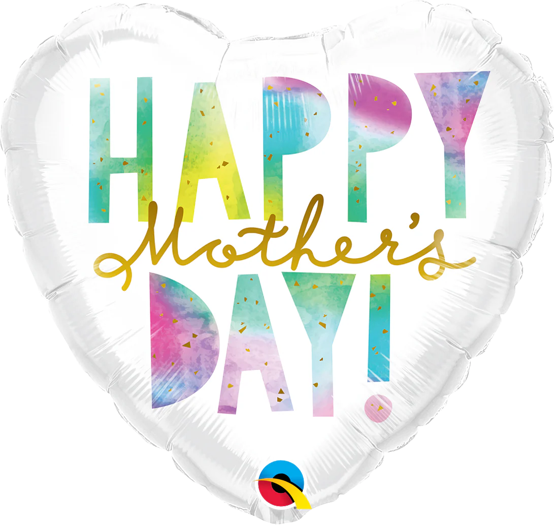 18" Mothers Day Watercolor Letters Foil Balloon