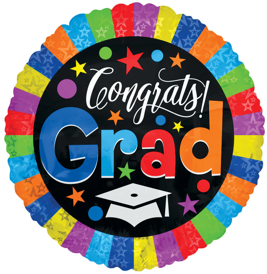 18" Multicolor Grad Balloon