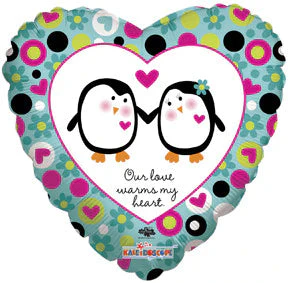 18" Our Love Warms My Heart Foil Balloon