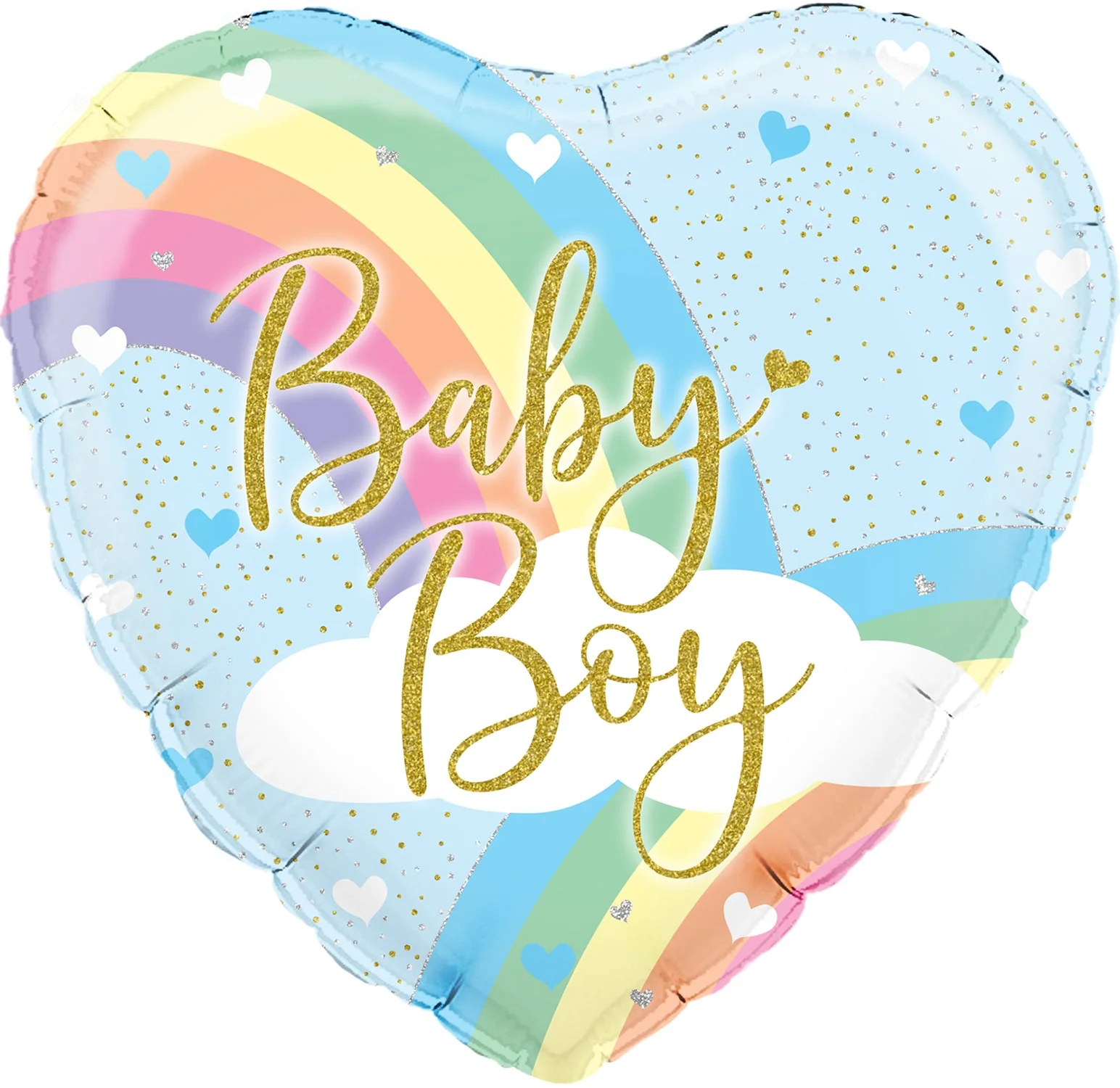 18" Pastel Rainbow Boy Holographic Oaktree Foil Balloon