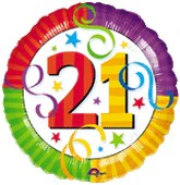 18" Perfection 21 Mylar Party Balloon