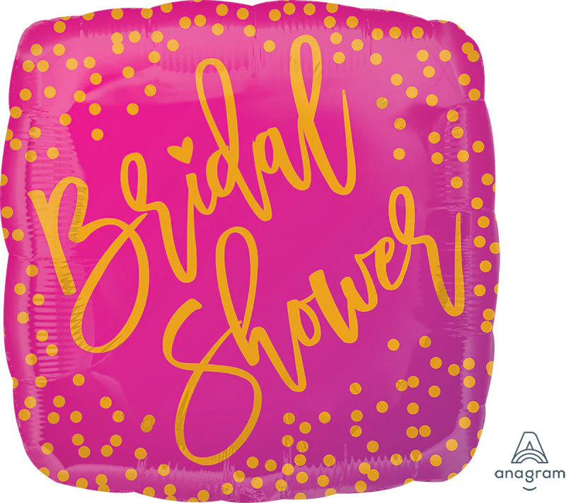 18" Pink & Gold Bridal Shower Foil Balloon