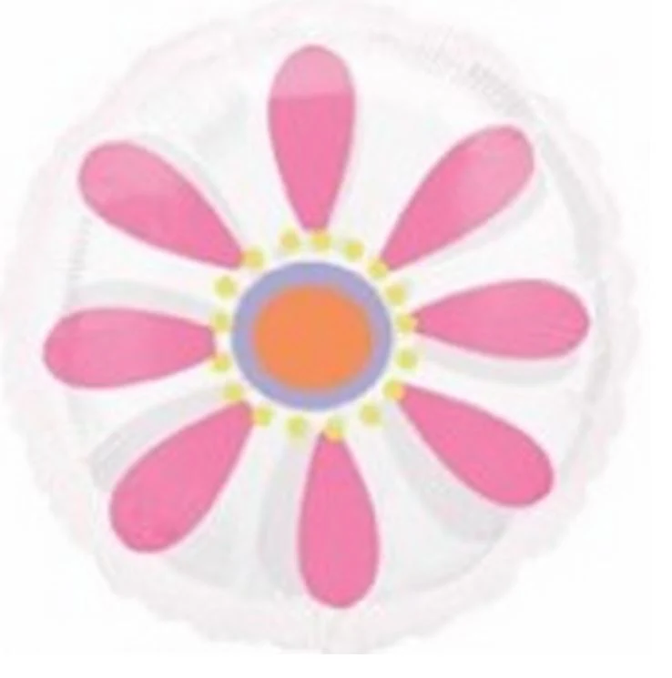18" Pink Daisy MagiColor Clear Balloon