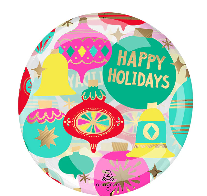18" Printed Clearz Oh, What Fun Ornaments Foil Balloon
