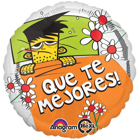 18" Que Te Mejores Sick in Bed Balloon (Spanish)