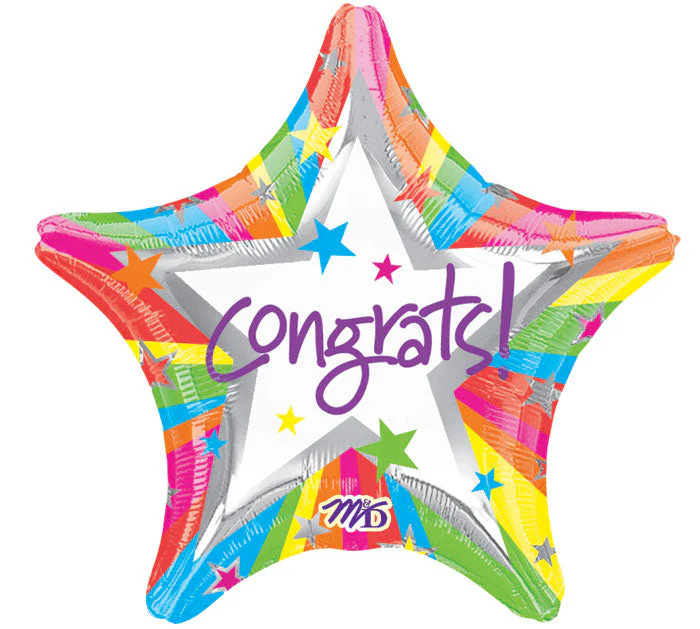 18" Rainbow Congrats Balloon