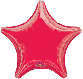 18" Red Star Packaged Balloon