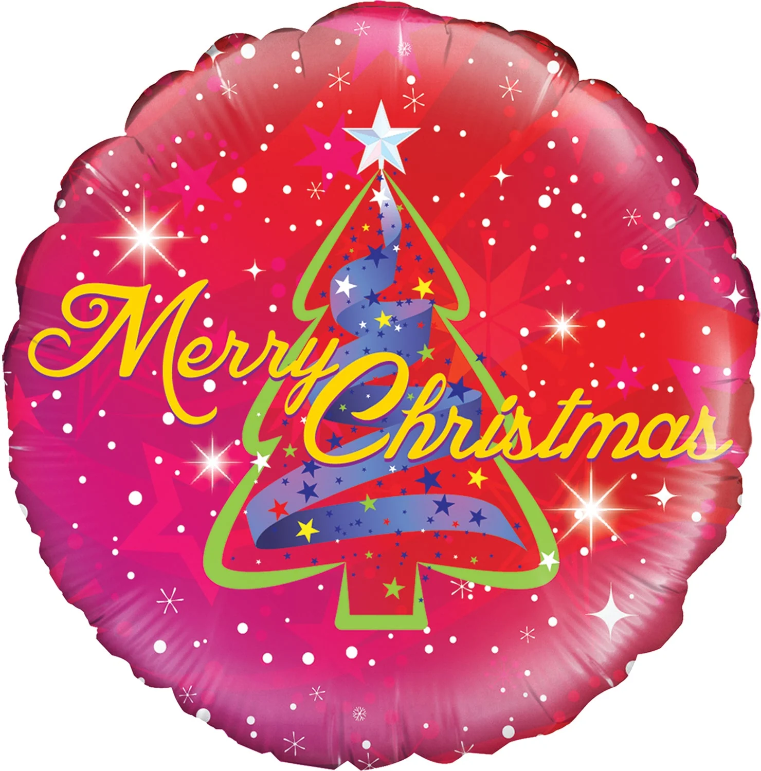 18" Ribbon Tree Christmas Holographic Oaktree Foil Balloon