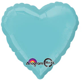 18" Robins Egg Blue Decorator Heart Anagram Brand Balloon