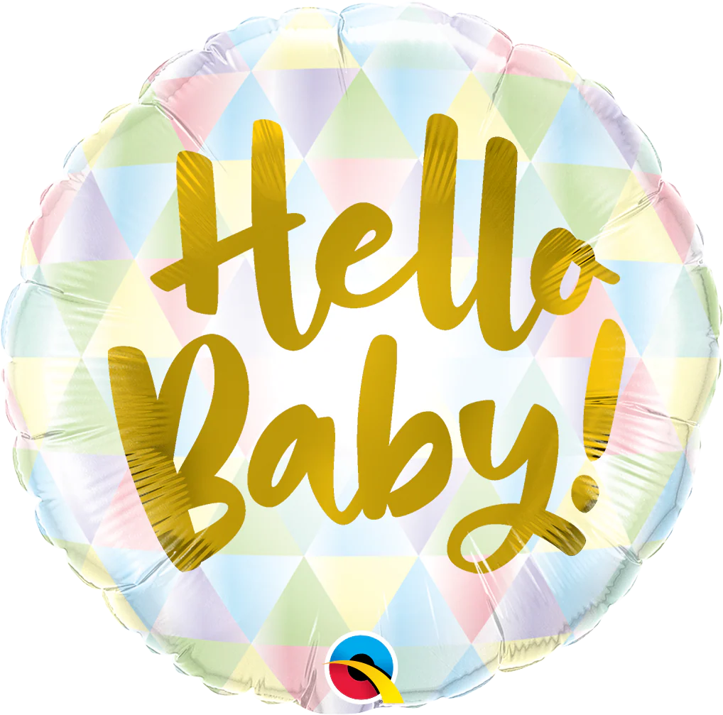 18" Round Hello Baby! Foil Balloon