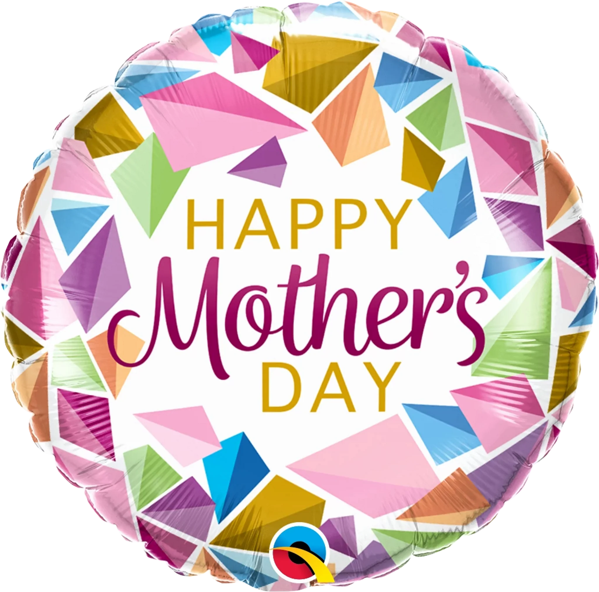 18" Round Mother's Day Colorful Gems Foil Balloon