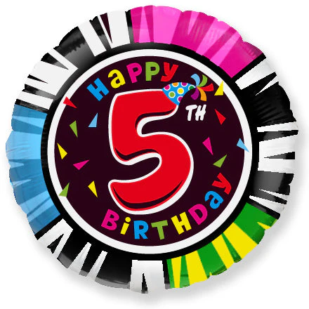 18" Round Number 5 Balloon