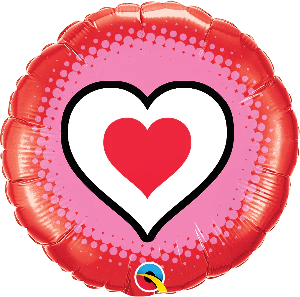 18" Round Only Hearts Foil Balloon