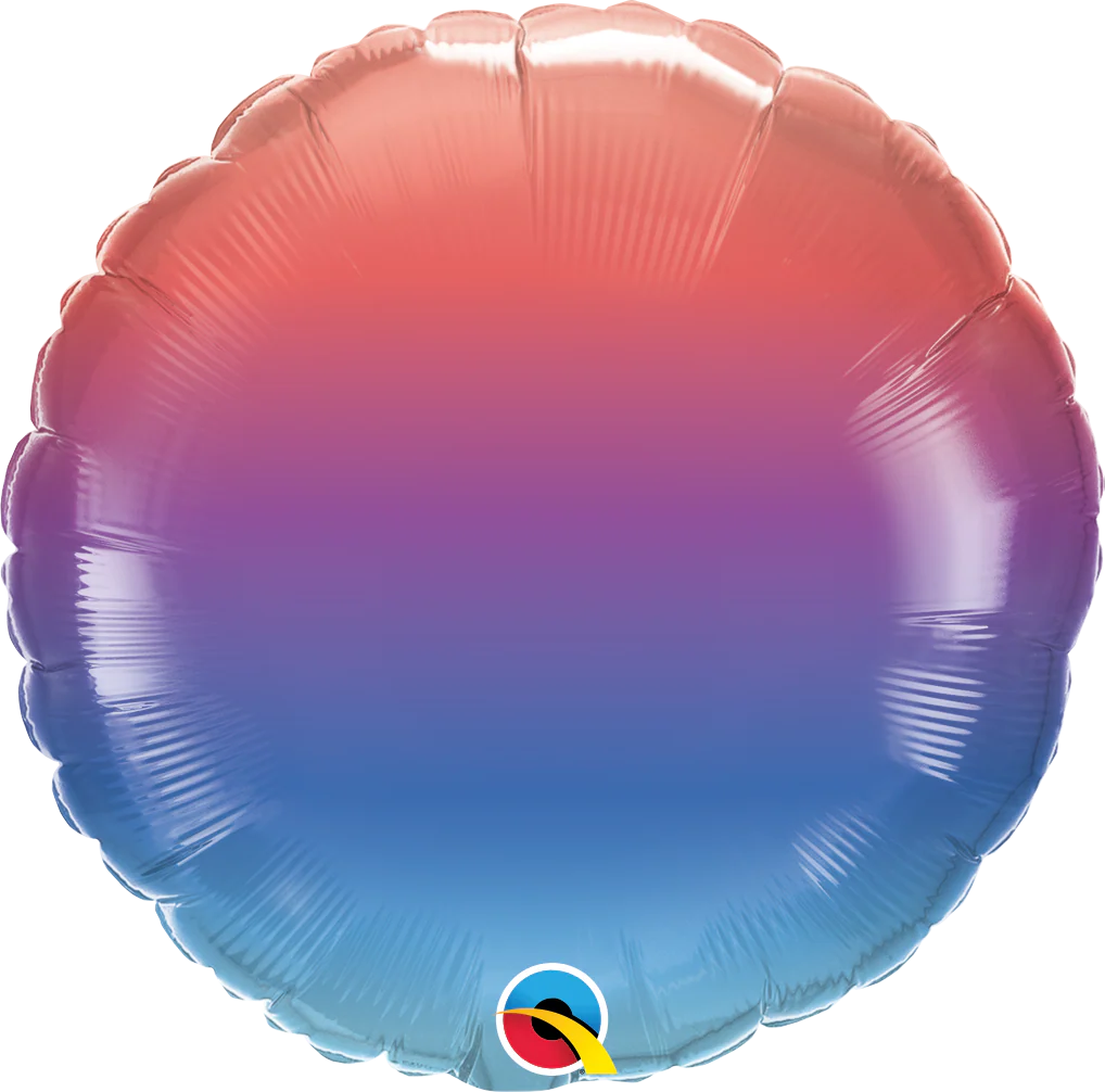 18" Round Winter Ombre Foil Balloon
