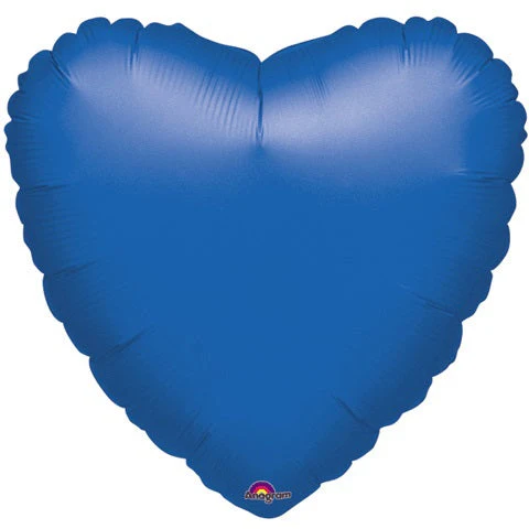 18" Royal Blue Heart Packaged Balloon