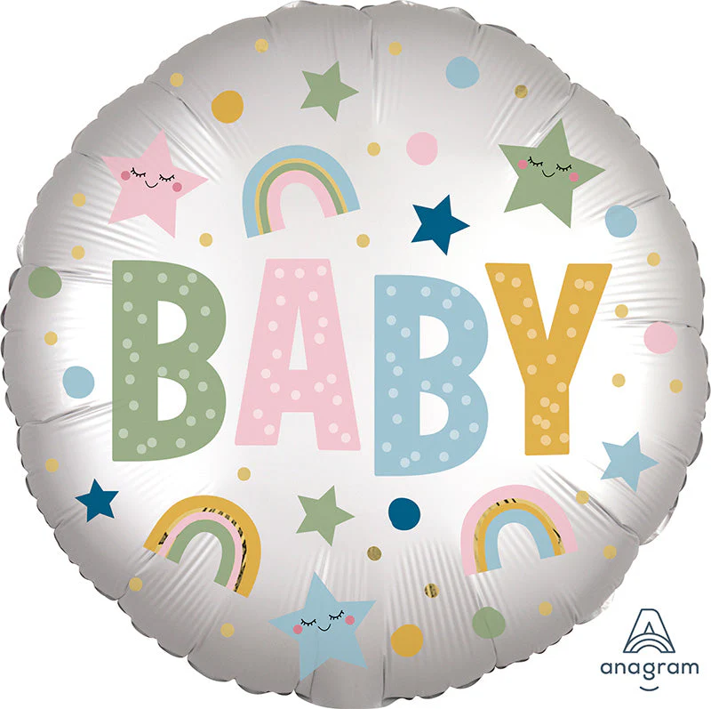18" Satin Infused Natural Baby Foil Balloon